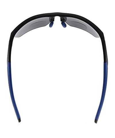 Rimless Retro Mens Womens Sports Half-Rimless Bifocal Sunglasses Black Frame/Blue Arm+1.50 - Black Frame/Blue Arm - CF189X5EW...