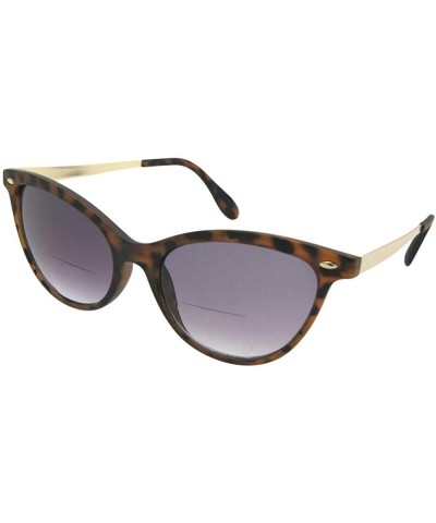 Cat Eye Bifocal Sunglasses Women's Cat-eye B105 - Tortoise Frame-gray Lenses - C418RO20CIL $16.18