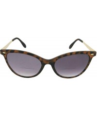 Cat Eye Bifocal Sunglasses Women's Cat-eye B105 - Tortoise Frame-gray Lenses - C418RO20CIL $16.18