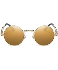 Wrap Gothic Steampunk Sunglasses Men Women Metal WrapEyeglasses Round Shades Brand Designer Sun glasses Mirror UV400 - CM189T...