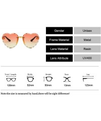 Semi-rimless Child Cute Heart RimlFrame Sunglasses Children Kids Gray Pink Red Lens Boys Girls UV400 Protection Eyewear - CD1...