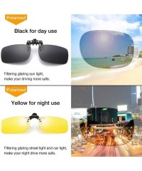 Rectangular Polarized Clip-on Sunglasses Anti-Glare Driving Glasses for Prescription Glasses - Yellow-green ＆ Black - CY18YD6...