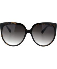 Square Womens Oversized Boyfriend Style Plastic Retro Horn Sunglasses - Tortoise Brown - CX18QYKK762 $13.96