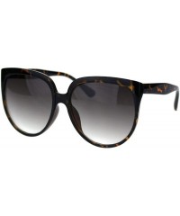 Square Womens Oversized Boyfriend Style Plastic Retro Horn Sunglasses - Tortoise Brown - CX18QYKK762 $13.96