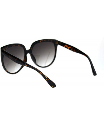 Square Womens Oversized Boyfriend Style Plastic Retro Horn Sunglasses - Tortoise Brown - CX18QYKK762 $13.96