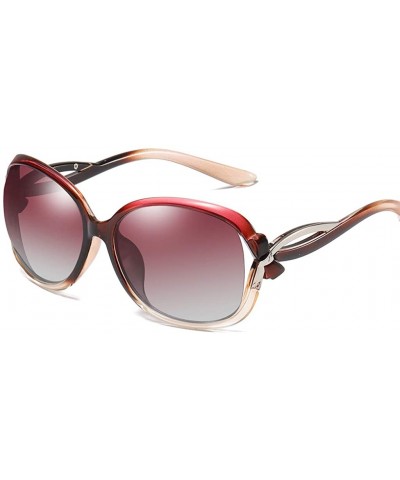 Oval Polarized Sunglasses Antiglare Anti ultraviolet Classical - Wine Red - CH18WCHX3S5 $47.63