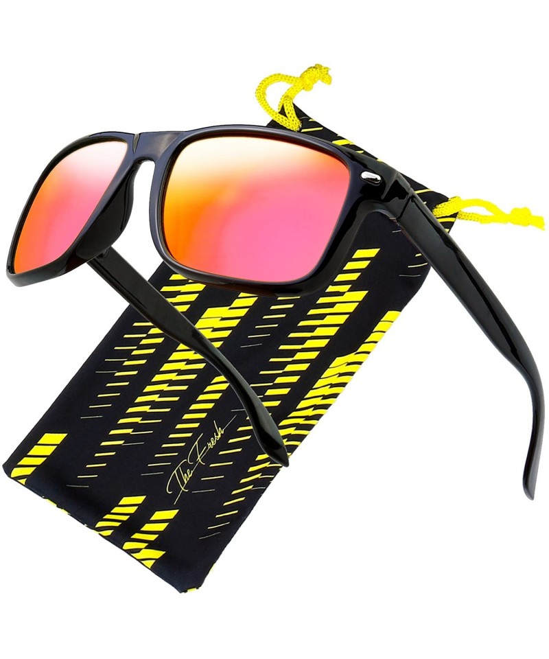 Sport Rectangle Lightweight Polarized Sunglasses for Men Women - M301-shiny Black - CN18EYGK2GT $31.65