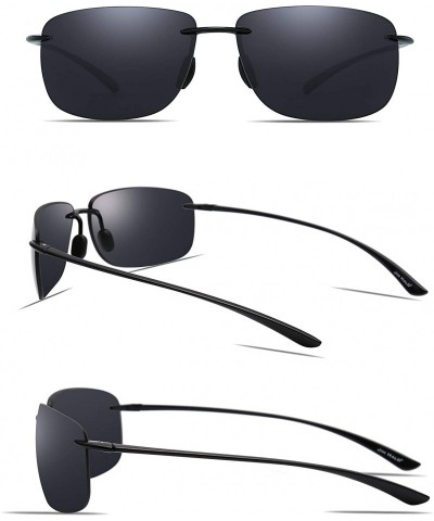 Sport Sport Sunglasses for Men Women TR90 Rimless Frame for Running Fishing Cycling Driving - Grey - CE18I22OGZ7 $17.68