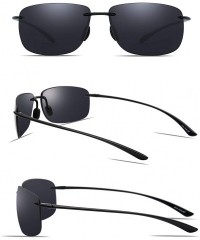 Sport Sport Sunglasses for Men Women TR90 Rimless Frame for Running Fishing Cycling Driving - Grey - CE18I22OGZ7 $17.68