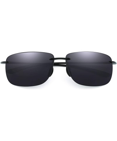 Sport Sport Sunglasses for Men Women TR90 Rimless Frame for Running Fishing Cycling Driving - Grey - CE18I22OGZ7 $17.68