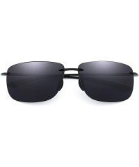 Sport Sport Sunglasses for Men Women TR90 Rimless Frame for Running Fishing Cycling Driving - Grey - CE18I22OGZ7 $17.68