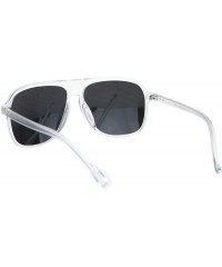Sport Mens Racer Plastic Flat Top Mobster Pilots Style Sunglasses - Clear Silver Mirror - CM18MD68ZSA $8.07