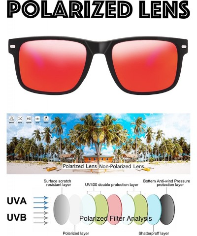 Sport Rectangle Lightweight Polarized Sunglasses for Men Women - M301-shiny Black - CN18EYGK2GT $18.57