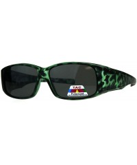 Rectangular Womens Polarized Matte Tortoise 56mm Fit Over Rectangular Sunglasses - Green Tort - CT18DWSNX7C $14.55