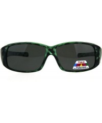 Rectangular Womens Polarized Matte Tortoise 56mm Fit Over Rectangular Sunglasses - Green Tort - CT18DWSNX7C $14.55