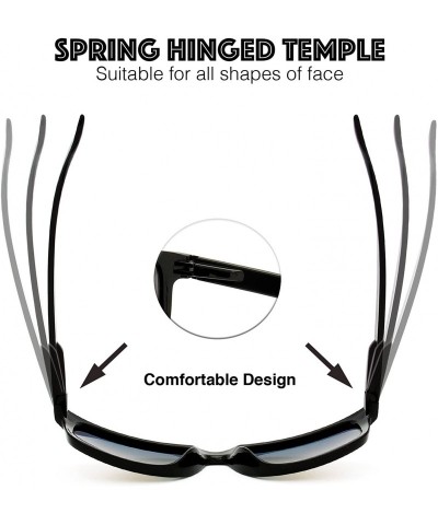 Sport Rectangle Lightweight Polarized Sunglasses for Men Women - M301-shiny Black - CN18EYGK2GT $31.65