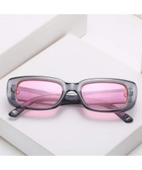 Square Women Men Classic Rectangle Sunglasses Vintage Leopard Square Sun Glasses UV400 Eyewear - C7 Grey Pink - CJ199OE5TT5 $...