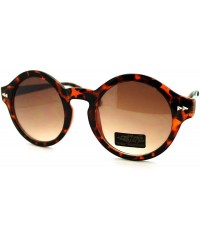 Round Women's Vintage Fashion Keyhole Sunglasses Round Circle Frame - Tortoise Gun Metal - CB11N1EGCUB $18.18