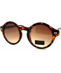 Round Women's Vintage Fashion Keyhole Sunglasses Round Circle Frame - Tortoise Gun Metal - CB11N1EGCUB $10.96