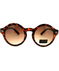 Round Women's Vintage Fashion Keyhole Sunglasses Round Circle Frame - Tortoise Gun Metal - CB11N1EGCUB $18.18