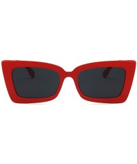 Rectangular Women Sunglasses Fashion Bright Black Grey Drive Holiday Rectangle Non-Polarized UV400 - Red Grey - CP18RLTC8R4 $...