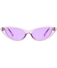 Goggle Cat Eye Small Sunglasses Small Narrow Oval Vintage Retro Mini eyewear - Purple - CT18DTMAZWA $12.25