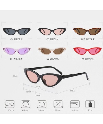 Goggle Cat Eye Small Sunglasses Small Narrow Oval Vintage Retro Mini eyewear - Purple - CT18DTMAZWA $12.25