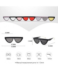 Cat Eye Fashion Sunglasses Women's Brand Design Cat Eye Flat Frame Sunglasses (Color C3 Black Pink - Size One size) - C5198UM...