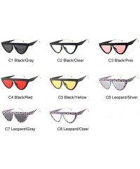 Cat Eye Fashion Sunglasses Women's Brand Design Cat Eye Flat Frame Sunglasses (Color C3 Black Pink - Size One size) - C5198UM...