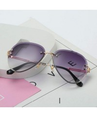 Round RimlSunglasses Women Sun Glasses Gradient Shades Cutting Lens FramelMetal Eyeglasses UV400 - Blue Pink - CN19853QU65 $3...