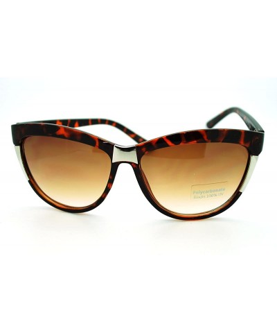 Round Round Cateye Sunglasses Womens Stylish Vintage Fashion Shades - Tortoise - CW11DEZ8QZB $20.45