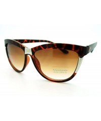 Round Round Cateye Sunglasses Womens Stylish Vintage Fashion Shades - Tortoise - CW11DEZ8QZB $10.36