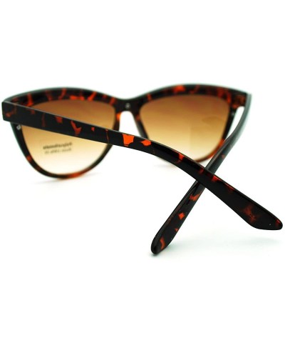 Round Round Cateye Sunglasses Womens Stylish Vintage Fashion Shades - Tortoise - CW11DEZ8QZB $10.36