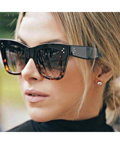 Aviator Luxury Rectangle Sunglasses Women Brand Design Retro Colorful Transparent C6 - C7 - CC18YLZO32Y $7.91