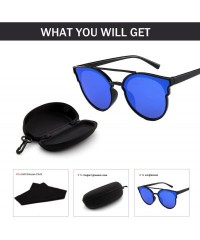 Cat Eye Men's Fashion Cat Eye Mirrored Matte Lenses Street Fashion moldable Frame Women Sunglasses 5147 (Color NO.7) - CK1994...