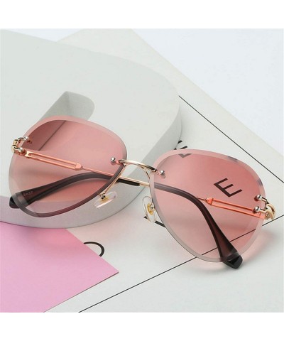 Round RimlSunglasses Women Sun Glasses Gradient Shades Cutting Lens FramelMetal Eyeglasses UV400 - Blue Pink - CN19853QU65 $2...