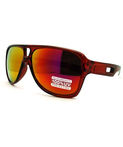 Aviator Retro Multicolor Lens Sunglasses Sporty Racer Flat Top Aviators - Red - C111F64GN6R $10.75