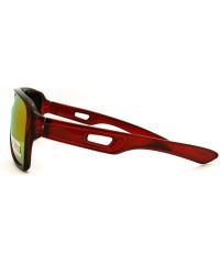 Aviator Retro Multicolor Lens Sunglasses Sporty Racer Flat Top Aviators - Red - C111F64GN6R $10.75