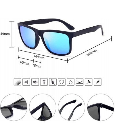 Wrap Polarized Sunglasses for Men TR90 Unbreakable Mens Sunglasses Driving Sun Glasses For Men/Women - CB18G3DLE99 $12.86