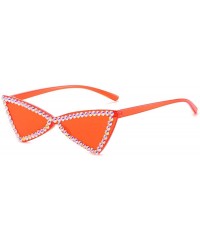 Butterfly Fashion Diamond Sunglasses Designer Transparent - Red - CD198G4I24A $17.60