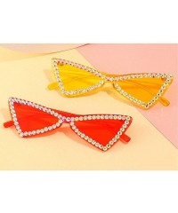 Butterfly Fashion Diamond Sunglasses Designer Transparent - Red - CD198G4I24A $17.60