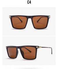 Square TR90 Spectacle Frame TAC1.1 Polarized Sunglasses Business Casual Men's Fashion Sunglasses - Tawny C4 - CH1900HMTK7 $14.62