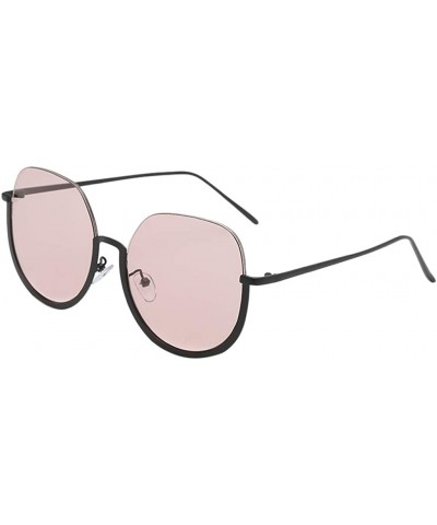 Wrap Half Frame Sunglasses Classic Design Mirror Sunglasses Vintage Womens Sunglasses - Pink - CK18TN7X7ZQ $16.81