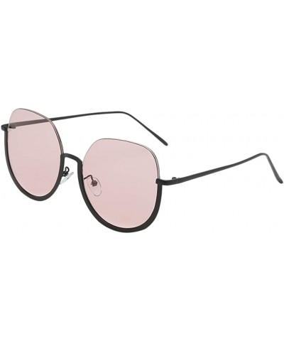 Wrap Half Frame Sunglasses Classic Design Mirror Sunglasses Vintage Womens Sunglasses - Pink - CK18TN7X7ZQ $9.54