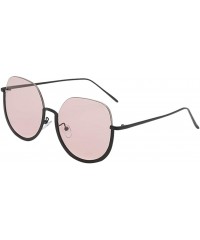 Wrap Half Frame Sunglasses Classic Design Mirror Sunglasses Vintage Womens Sunglasses - Pink - CK18TN7X7ZQ $9.54
