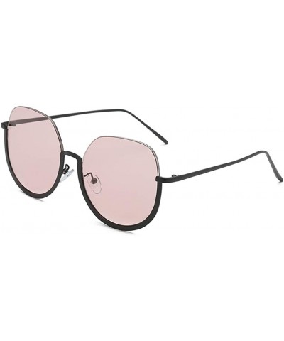 Wrap Half Frame Sunglasses Classic Design Mirror Sunglasses Vintage Womens Sunglasses - Pink - CK18TN7X7ZQ $9.54