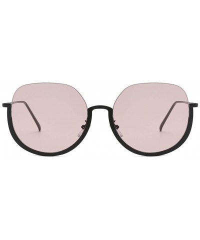 Wrap Half Frame Sunglasses Classic Design Mirror Sunglasses Vintage Womens Sunglasses - Pink - CK18TN7X7ZQ $9.54