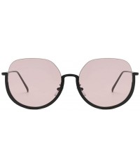 Wrap Half Frame Sunglasses Classic Design Mirror Sunglasses Vintage Womens Sunglasses - Pink - CK18TN7X7ZQ $9.54