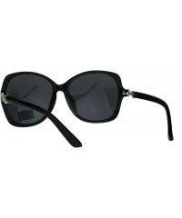 Butterfly Womens Jewel Bling Luxury Classic Butterfly Plastic Sunglasses - All Black - C1180C0YT36 $12.23