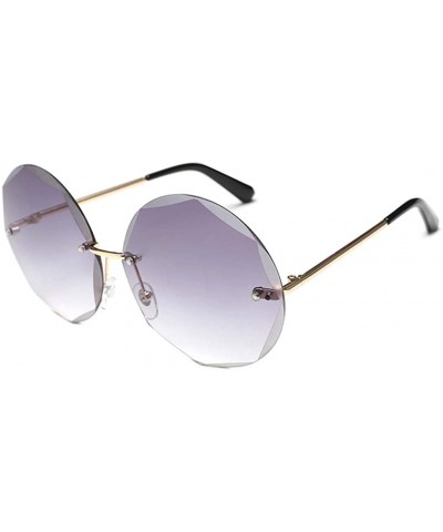 Square Frameless Cut Edge Sunglasses Women Men Big Frame Gradient Ocean Piece Glasses New - Gy - CV18Y66O4RG $8.45